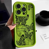 Retro Butterfly Print Phone Case – Shockproof Drop-Resistant Protective Cover Charge Hub X